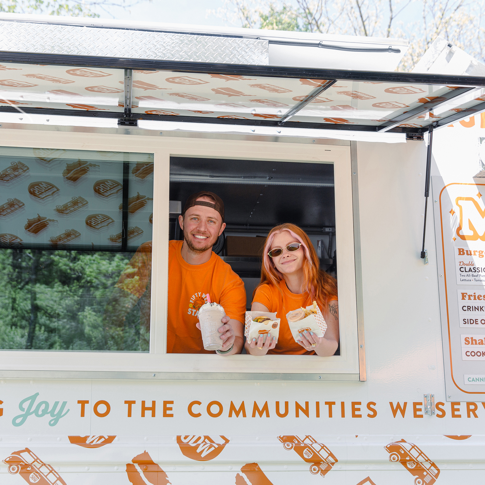 Fifty West Food Truck close-up serving food
