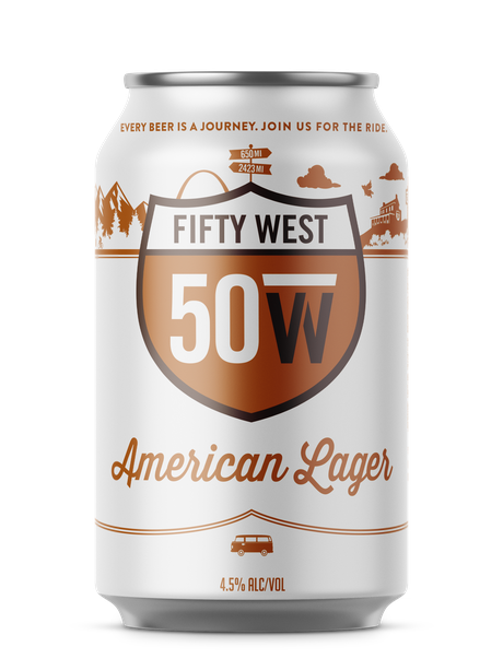Fifty West American Lager can