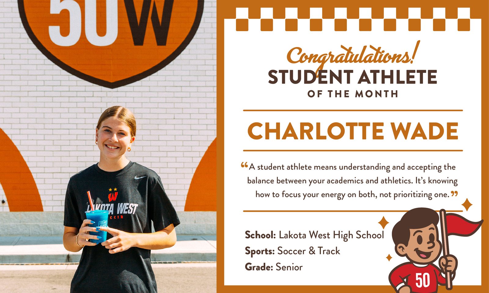 Fifty West Student Athlete of the Month — Charlotte Wade, Lakota West High School, Soccer & Track